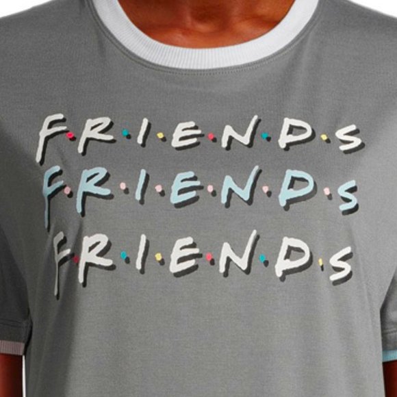 y2k new FRIENDS PJs Pajama Set Top w Pants TV show Sleepwear MEDIUM 8 10 - Picture 9 of 13